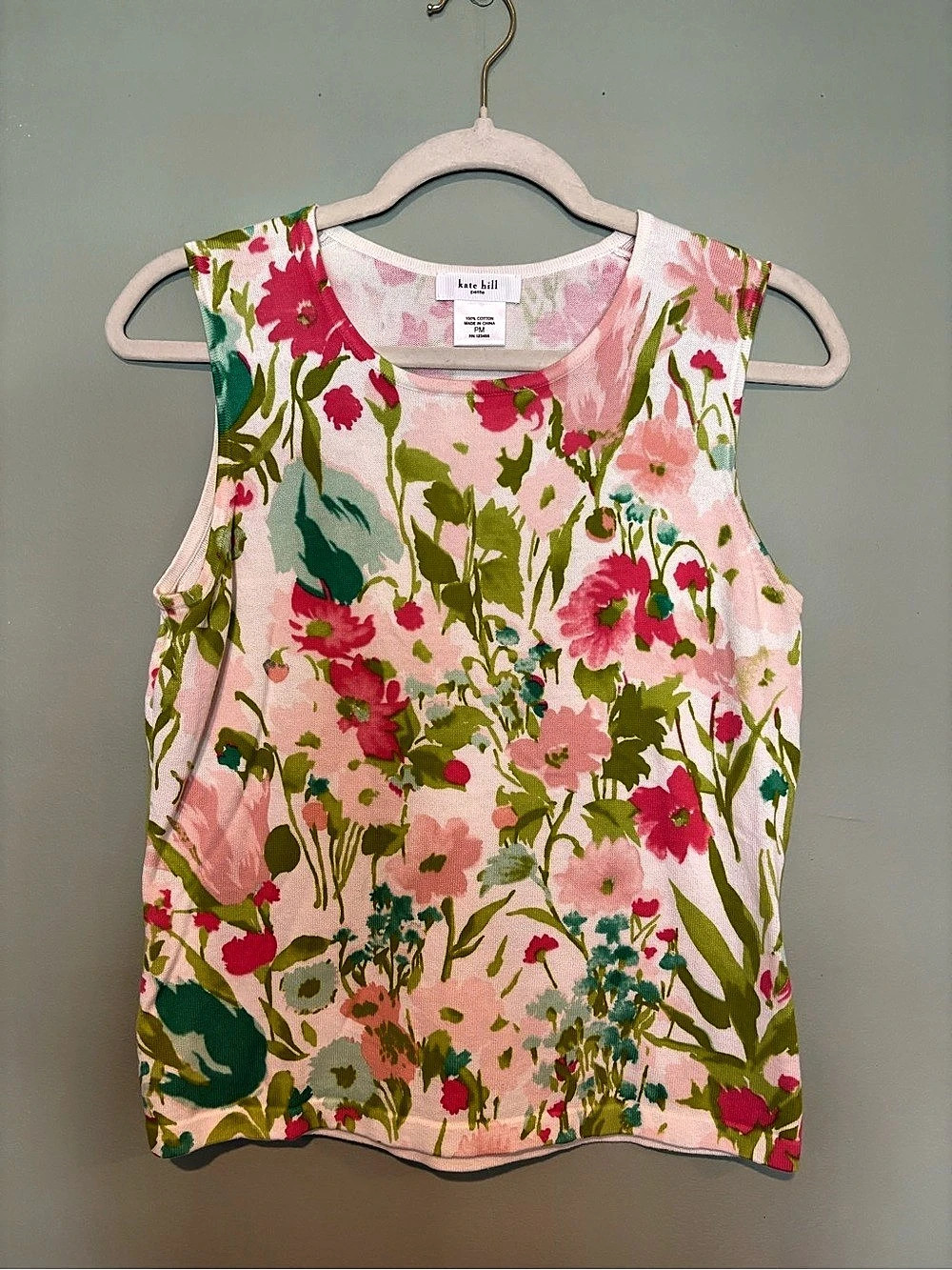 Talbots Pink Cardigan & Kate Hill Floral Top Petite Set MP